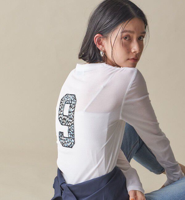 SHIPS for women「SHIPS NINE CASE:〈洗濯機可能〉ロゴ ロング スリーブ TEE」|Tシャツ・カットソー|