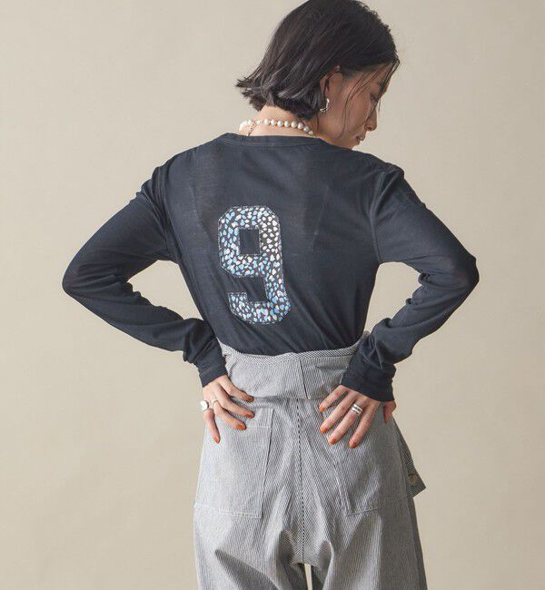 SHIPS for women「SHIPS NINE CASE:〈洗濯機可能〉ロゴ ロング スリーブ TEE」|Tシャツ・カットソー|