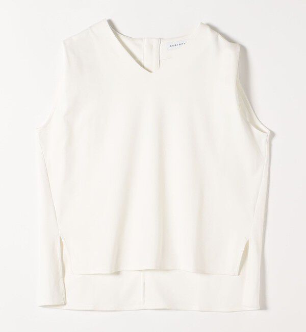 quaranciel「quaranciel:〈接触冷感/汗染み防止加工/洗濯機可能〉Vネック ノースリーブ プルオーバー」|Tシャツ・カットソー|