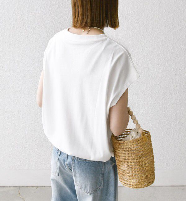 SHIPS any「SHIPS any:〈接触冷感/汗染み防止加工/洗濯機可能〉ドロスト フレンチスリーブ TEE」|Tシャツ・カットソー|