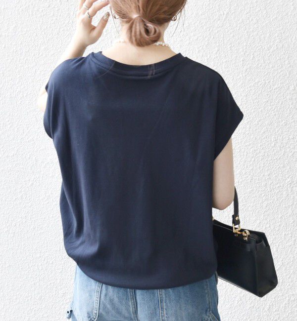 SHIPS any「SHIPS any:〈接触冷感/汗染み防止加工/洗濯機可能〉ドロスト フレンチスリーブ TEE」|Tシャツ・カットソー|