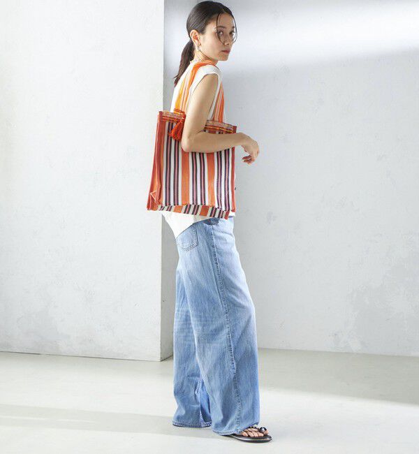 SHIPS for women「Arawali:メッシュ &times; ブロック プリント バッグ」|トートバッグ|