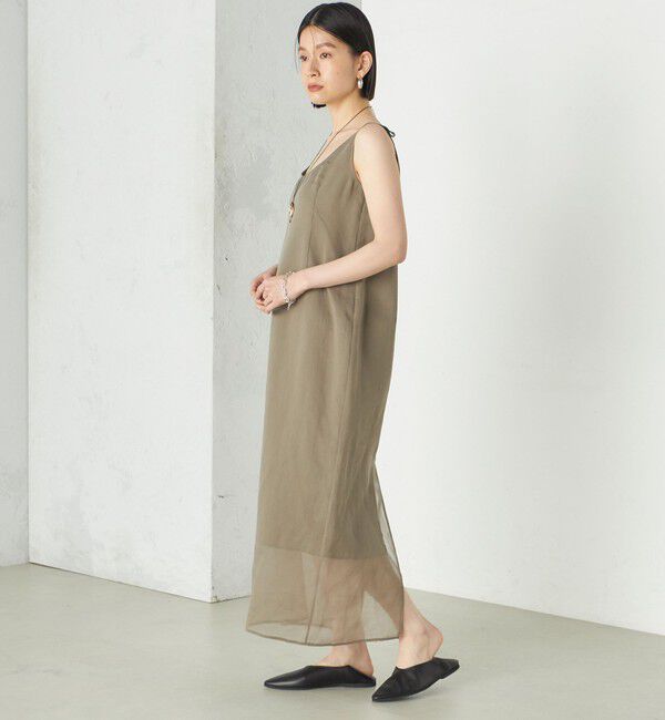 SHIPS for women「《予約》Wai＋:〈手洗い可能〉オーガンジー ノースリーブ 2WAY ワンピース」|ワンピース|