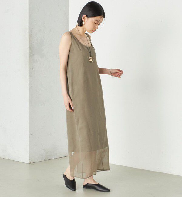 SHIPS for women「《予約》Wai＋:〈手洗い可能〉オーガンジー ノースリーブ 2WAY ワンピース」|ワンピース|