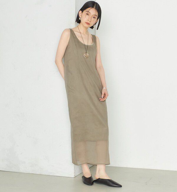 SHIPS for women「《予約》Wai＋:〈手洗い可能〉オーガンジー ノースリーブ 2WAY ワンピース」|ワンピース|
