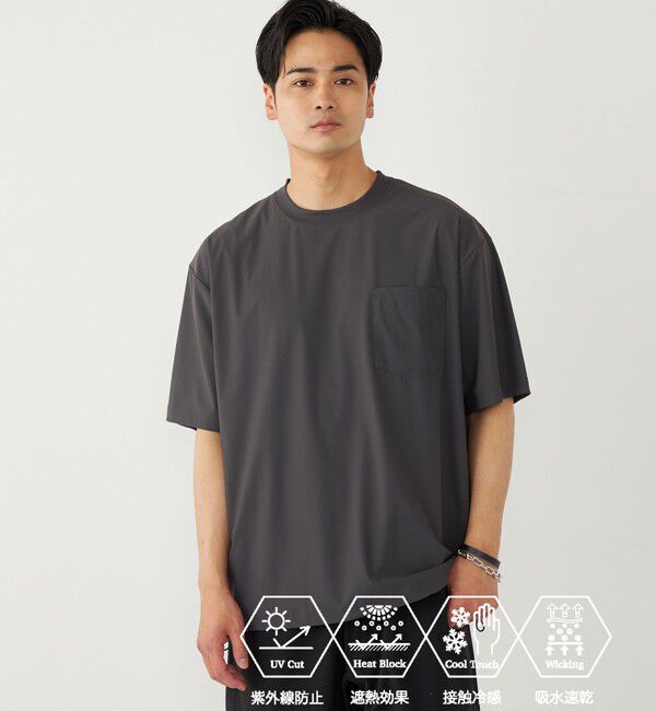 SHIPS Colors 「SHIPS Colors:〈UVカット・接触冷感・吸水速乾〉COOL TOUCH Tシャツ」|Tシャツ・カットソー|グレー
