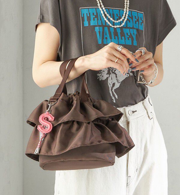 SHIPS for women「【WEB限定】チャーム 付き フリル 巾着 ショルダー」|ショルダー・メッセンジャー|