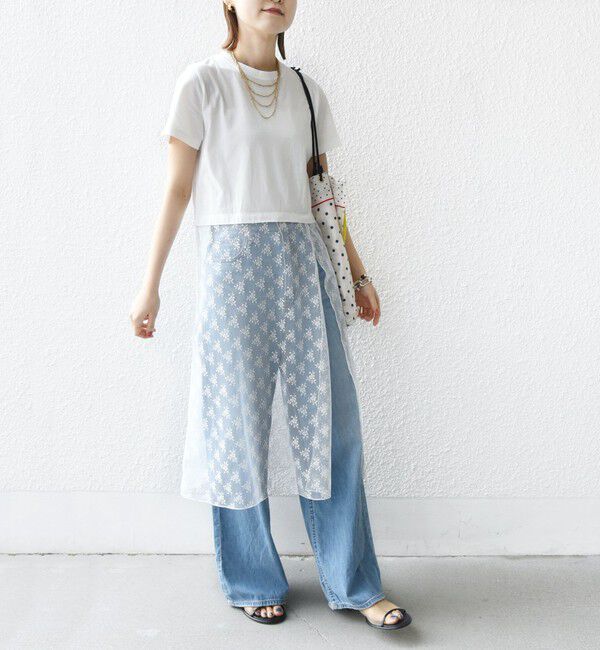 SHIPS for women「【WEB限定】ラッセル レース ドッキング TEE」|Tシャツ・カットソー|