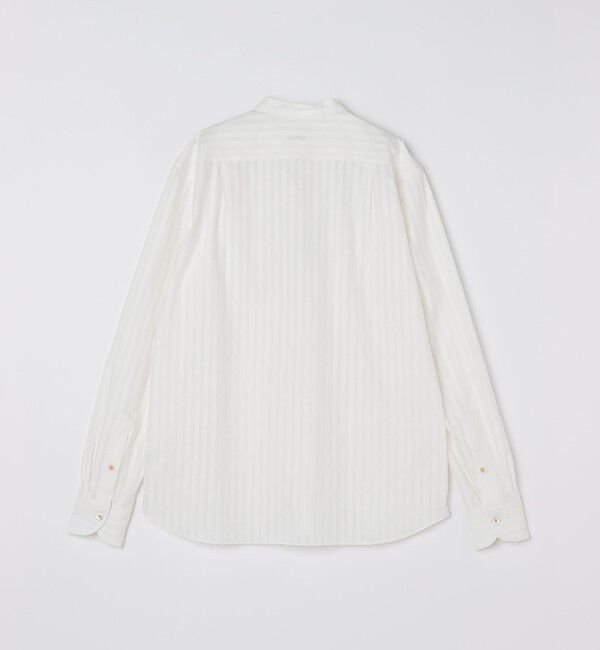 SHIPS「Errico Formicolla: コットン ジャカード ストライプ バンドカラー シャツ」|シャツ・ブラウス|