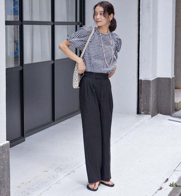 SHIPS for women「〈手洗い可能〉麻調 合繊 2タック ワイド パンツ 2」|その他|