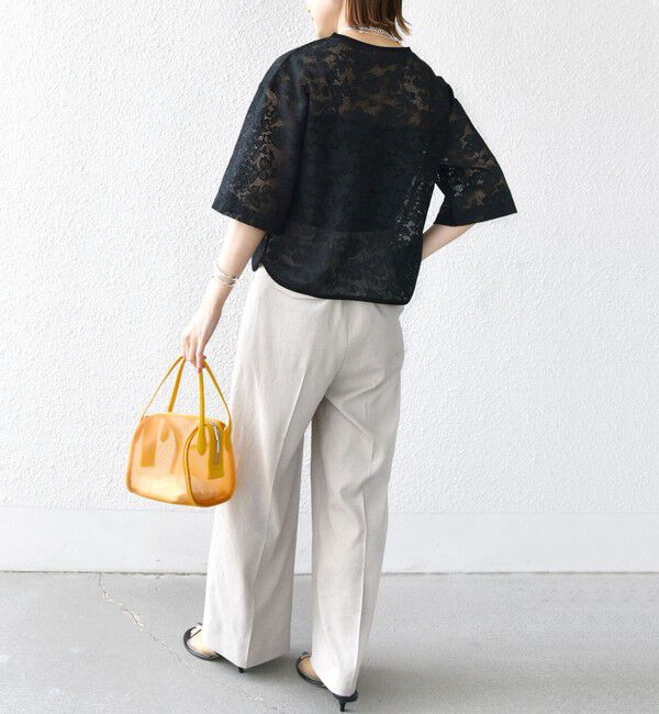 SHIPS for women「〈手洗い可能〉麻調 合繊 2タック ワイド パンツ 2」|その他|