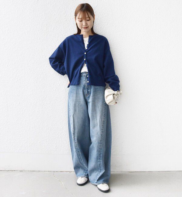 SHIPS for women「〈手洗い可能〉コットン カシミヤ混 スカラップヘム カーディガン」|カーディガン|