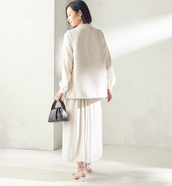 SHIPS for women「トライスピン 杢 ツイード カラーレス ジレ（セレモニー対応可）」|ベスト・ジレ|