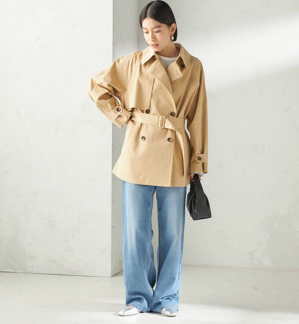 SHIPS for women「〈撥水加工〉バック ギャザー ドロスト ミディ丈 トレンチ」|トレンチコート|