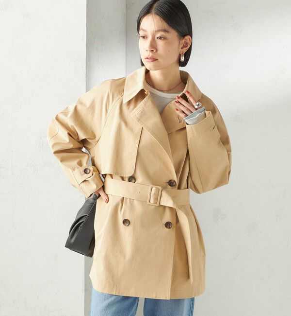 SHIPS for women「〈撥水加工〉バック ギャザー ドロスト ミディ丈 トレンチ」|トレンチコート|