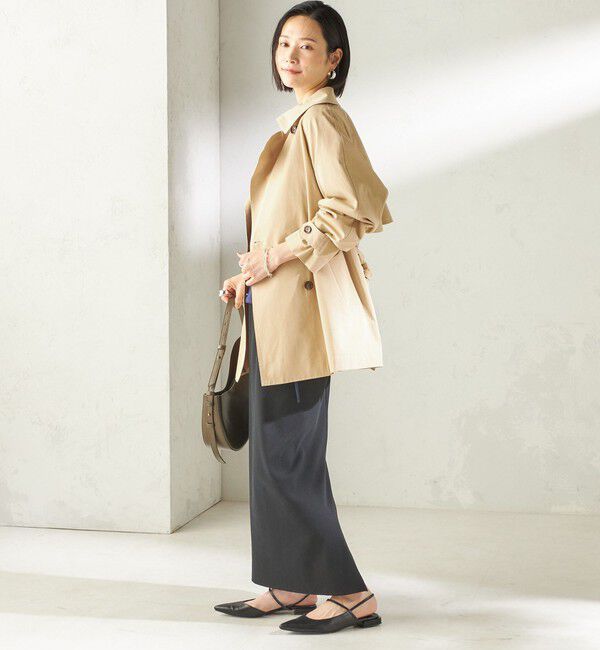 SHIPS for women「〈撥水加工〉バック ギャザー ドロスト ミディ丈 トレンチ」|トレンチコート|