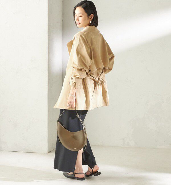SHIPS for women「〈撥水加工〉バック ギャザー ドロスト ミディ丈 トレンチ」|トレンチコート|