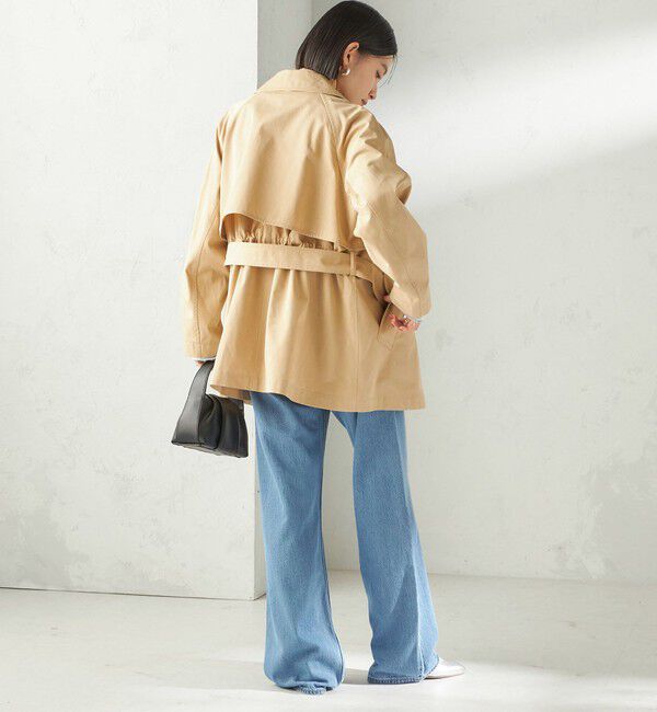 SHIPS for women「〈撥水加工〉バック ギャザー ドロスト ミディ丈 トレンチ」|トレンチコート|