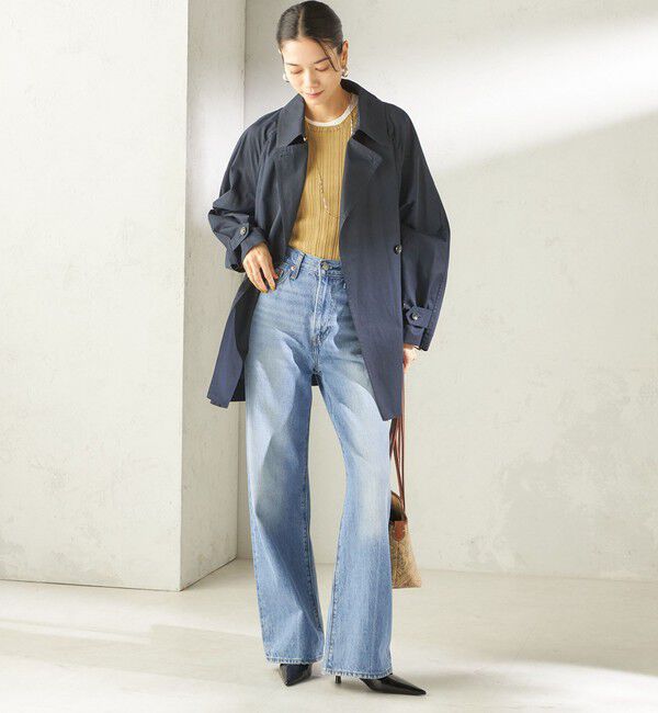 SHIPS for women「〈撥水加工〉バック ギャザー ドロスト ミディ丈 トレンチ」|トレンチコート|