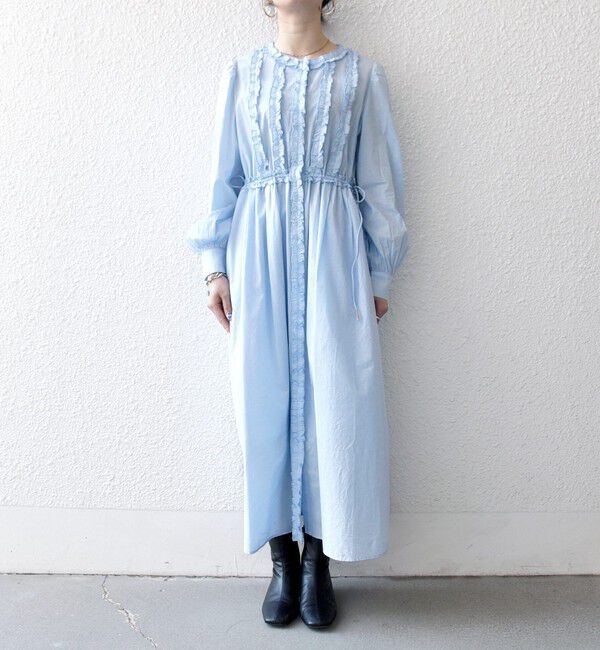 SHIPS any「《予約》SHIPS any:〈洗濯機可能〉キャンブリック Aライン フリル シャツ ワンピース」|ワンピース|