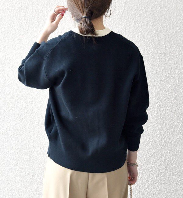 SHIPS any「《予約》SHIPS any:〈手洗い可能〉バイカラー スキッパー ニット カーディガン」|カーディガン|