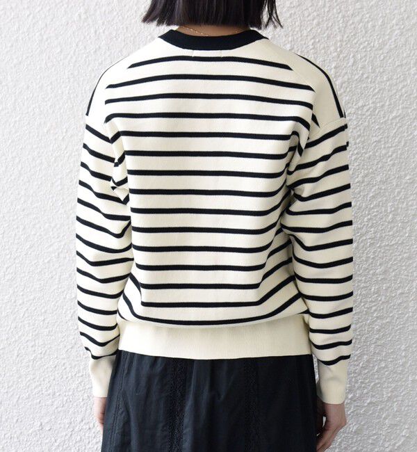 SHIPS any「《予約》SHIPS any:〈手洗い可能〉バイカラー スキッパー ニット カーディガン」|カーディガン|