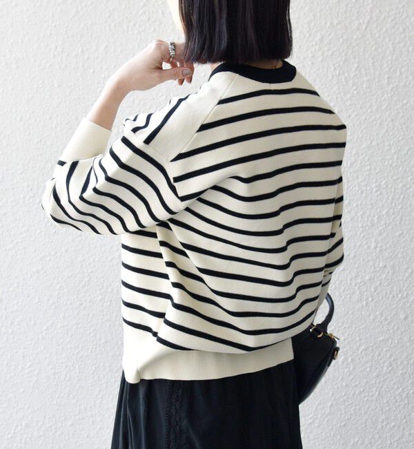 SHIPS any「《予約》SHIPS any:〈手洗い可能〉バイカラー スキッパー ニット カーディガン」|カーディガン|