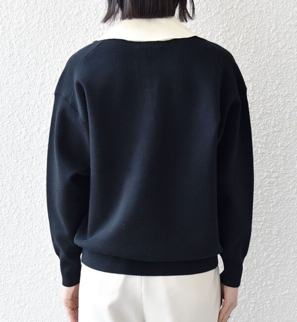 SHIPS any「《予約》SHIPS any:〈手洗い可能〉バイカラー スキッパー ニット プルオーバー」|ニット・セーター|