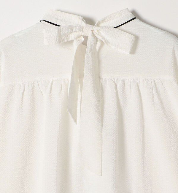 SHIPS any「《予約》SHIPS any:〈洗濯機可能〉サッカー バック リボン 配色 シャツ ブラウス」|シャツ・ブラウス|