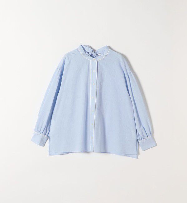 SHIPS any「《予約》SHIPS any:〈洗濯機可能〉サッカー バック リボン 配色 シャツ ブラウス」|シャツ・ブラウス|