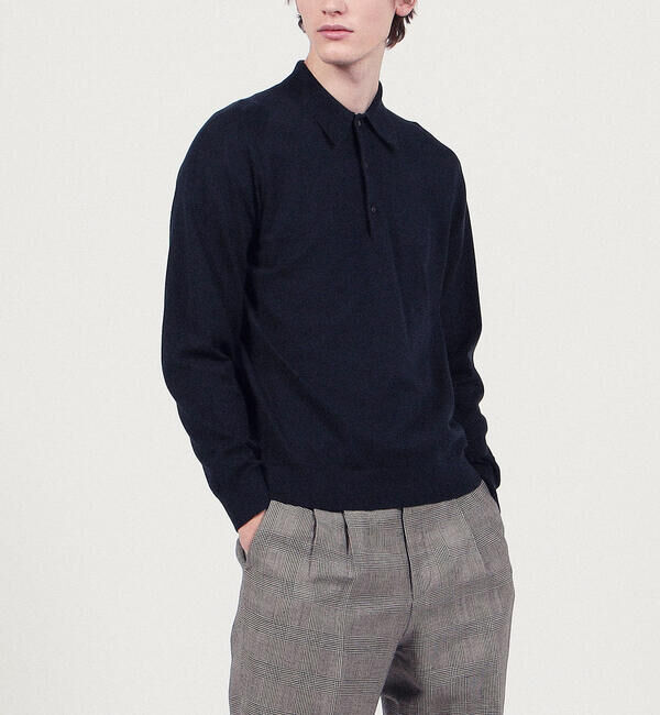 TOMORROWLAND MENS「スビンコットン ニットポロシャツ」|ニット・セーター|