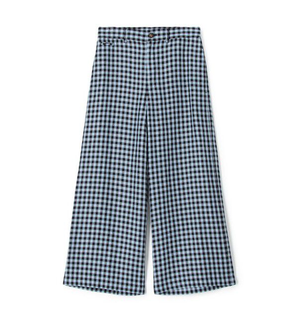 GALERIE VIE「リネンキュプラコンパクト ワイドクロップドパンツ」|その他|64 ブルー系