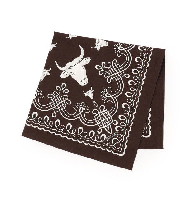 SOULEIADO「コットンプリント バンダナ」|バンダナ・スカーフ|46 ブラウン系