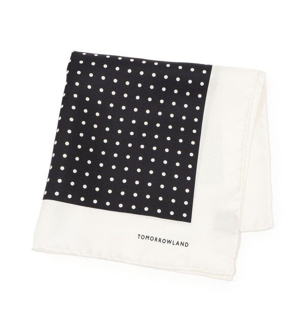TOMORROWLAND GOODS「TOMORROWLAND シルク ドット ポケットチーフ」|ネクタイ・蝶ネクタイ|68 ネイビー系