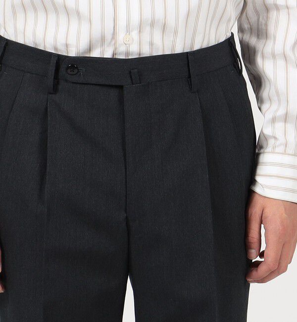 TOMORROWLAND MENS「ウールコットンツイル 2プリーツスラックス」|スラックス|