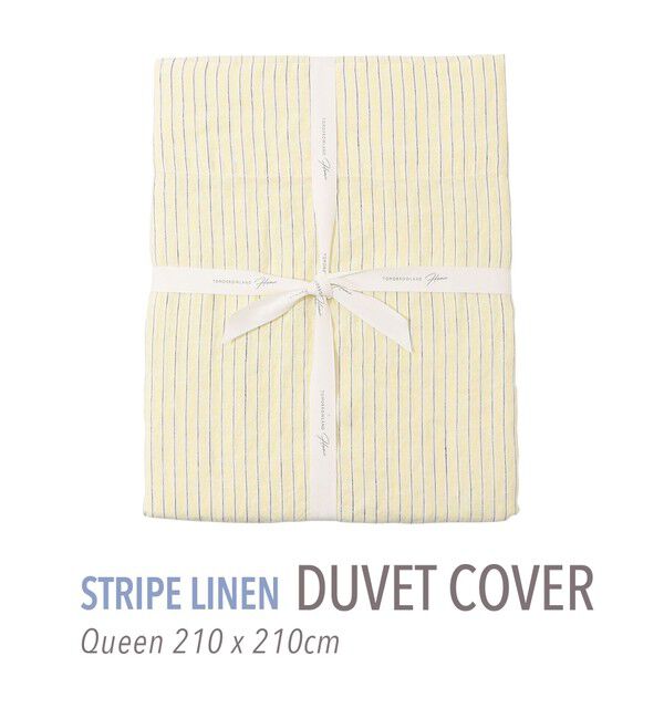 TOMORROWLAND HOME「ストライプリネン 掛布団カバー（クイーン）」|その他|24 イエロー系