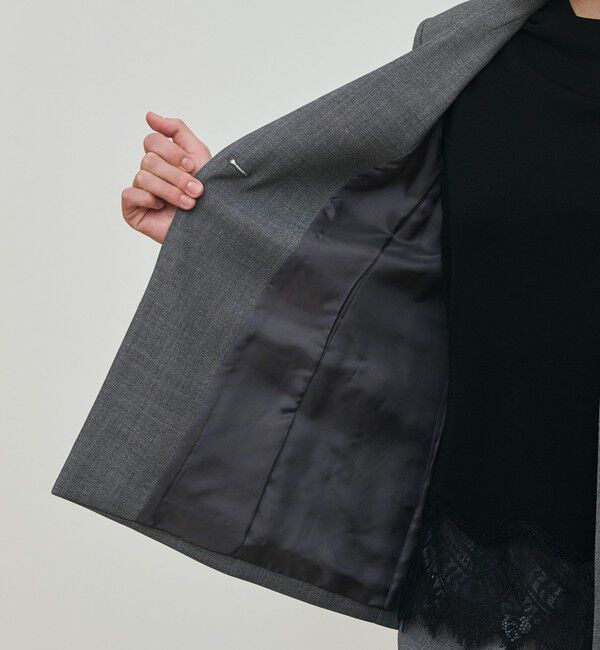 DES PRES「ポリエステルウールバラシャ Vカラージャケット」|ノーカラージャケット|