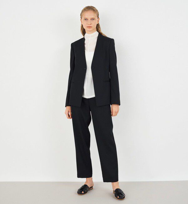 DES PRES「ポリエステルウールバラシャ Vカラージャケット」|ノーカラージャケット|