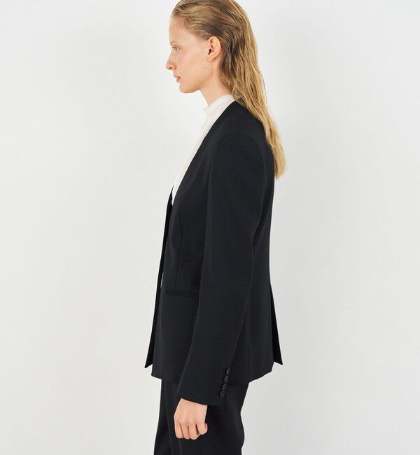 DES PRES「ポリエステルウールバラシャ Vカラージャケット」|ノーカラージャケット|