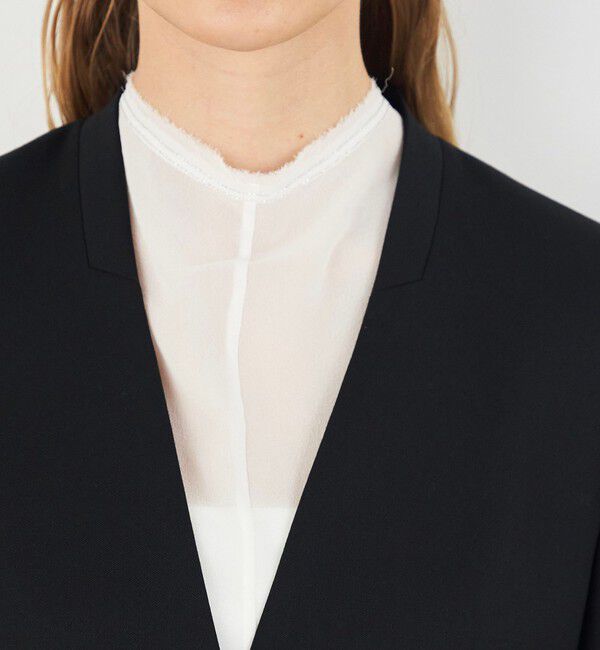 DES PRES「ポリエステルウールバラシャ Vカラージャケット」|ノーカラージャケット|