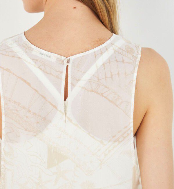 DES PRES「マリンプリント ノースリーブプルオーバー」|シャツ・ブラウス|