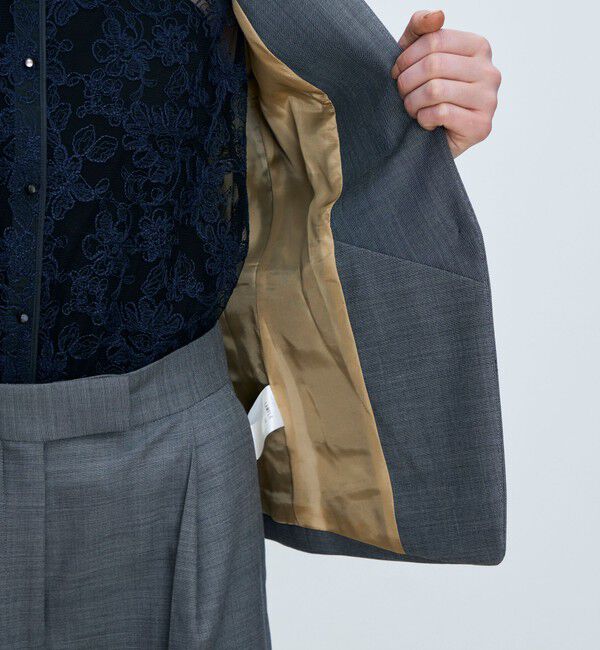 TOMORROWLAND collection「【一部WEB先行予約】シャイニーシャーク キザミカラージャケット」|ノーカラージャケット|