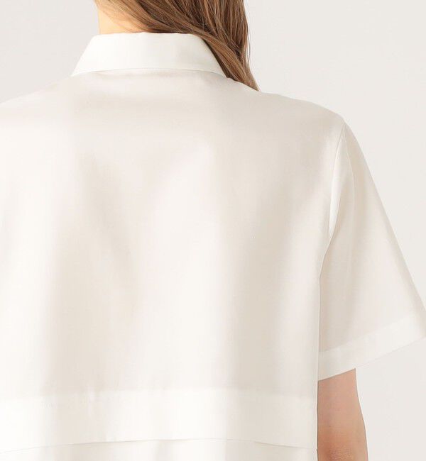 CABaN「タイプライターダブルクロス アシンメトリックフリルシャツ」|シャツ・ブラウス|