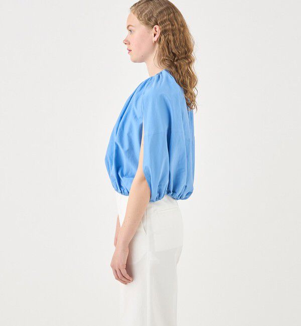 TOMORROWLAND collection「コットンシルクシャンブレー バルーンフレンチスリーブブラウス」|シャツ・ブラウス|