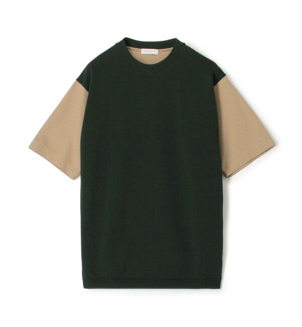 TOMORROWLAND MENS「コットン ニットコンビTシャツ」|Tシャツ・カットソー|45 キャメル