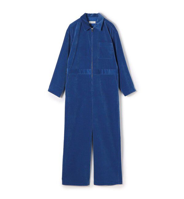 MACPHEE「ストレッチコーデュロイ ジャンプスーツ」|オールインワン|65 ブルー
