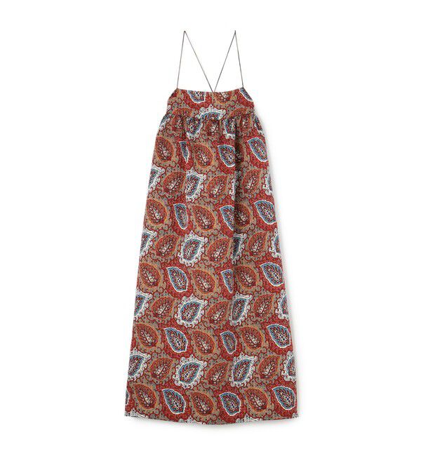 SOULEIADO「ポリエステルプリント キャミソールワンピース」|ワンピース|36 レッド系