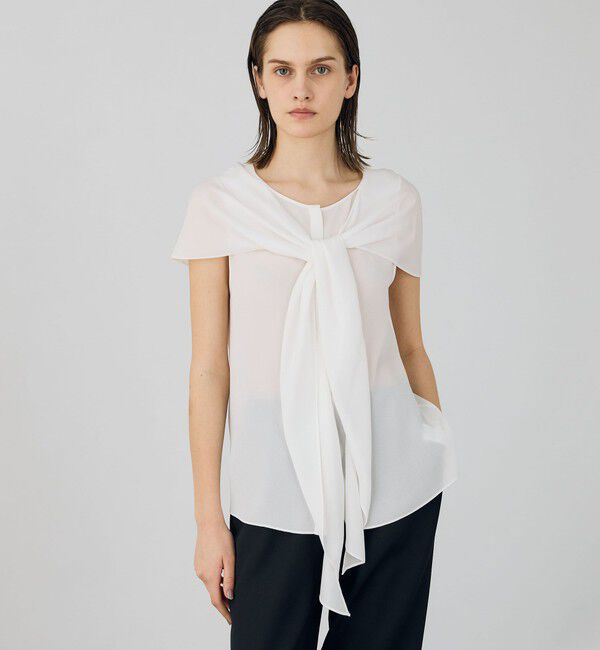 DES PRES「シルクジョーゼット ノースリーブブラウス」|シャツ・ブラウス|