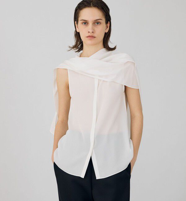 DES PRES「シルクジョーゼット ノースリーブブラウス」|シャツ・ブラウス|