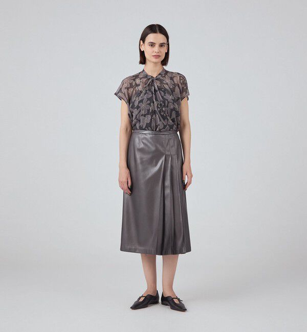 TOMORROWLAND collection「ロイヤルレザーライククロス アシンメトリープリーツスカート」|スカート|